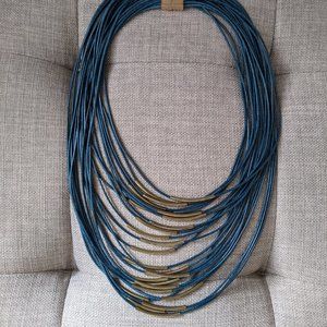 Dark Turquoise Corded Collar Necklace